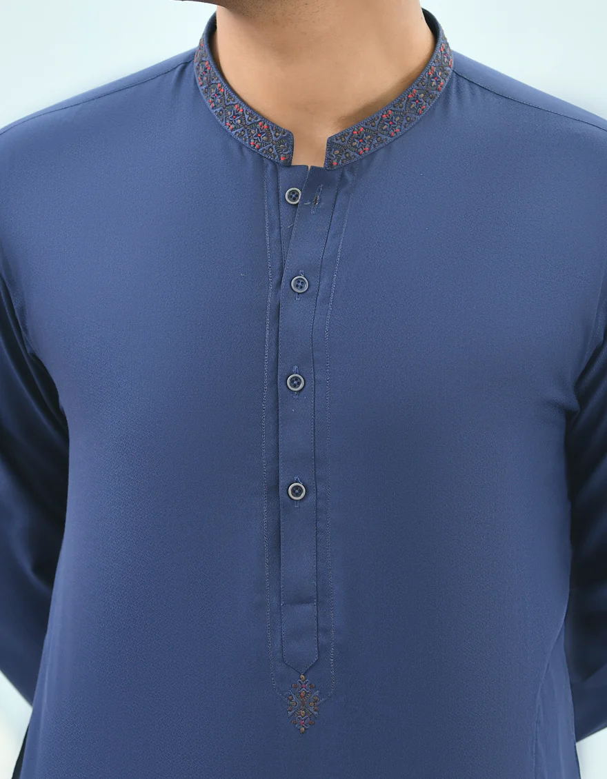 BLUE VISCOSE KURTA | JTK-US-44137/A22/JJ8274-SF - Image 2