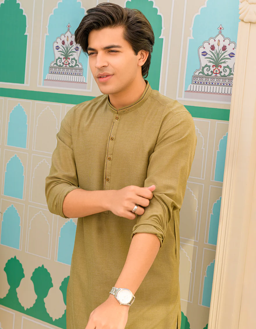 GREEN BLENDED KURTA | JTK-US-44207/A23/JJ8815-CL - Image 3