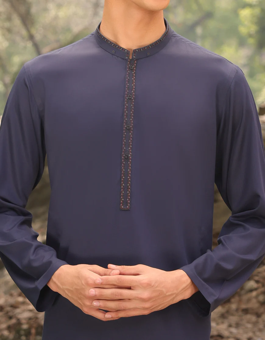 BLUE BLENDED KURTA | JTK-US-44264/A23/JJ8818-SF - Image 2