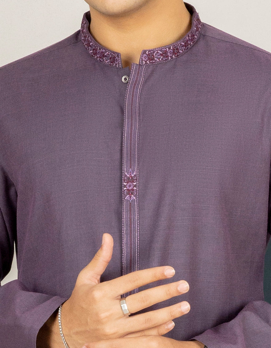 PURPLE VISCOSE KURTA | JTK-US-45066/A22/JJ8688-SF - Image 3
