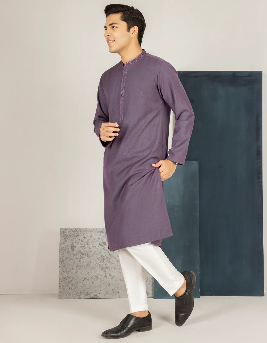 PURPLE VISCOSE KURTA | JTK-US-45066/A22/JJ8688-SF - Image 4