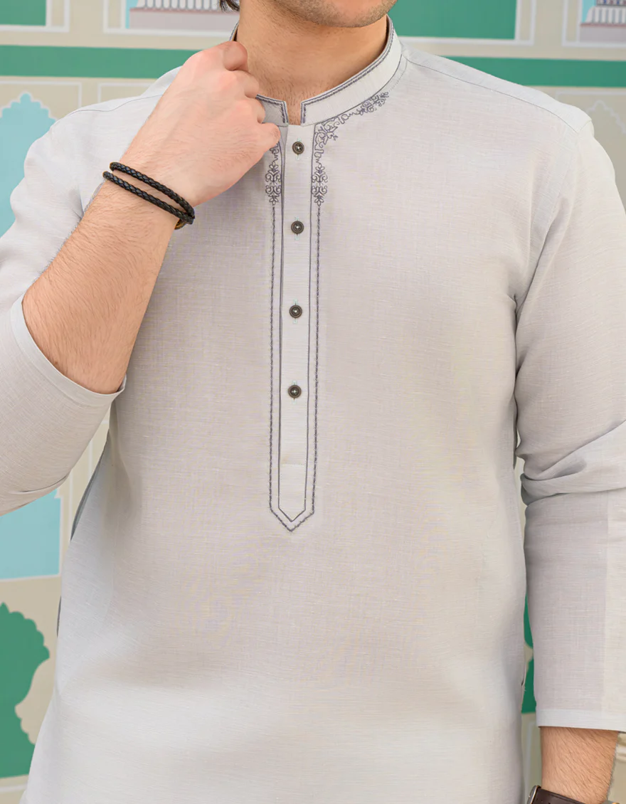 SKY BLUE BLENDED KURTA | JTK-US-45123/A23/JJ8832-SF - Image 2