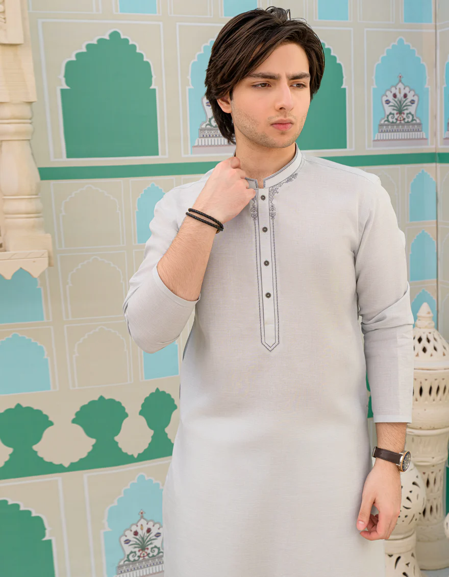 SKY BLUE BLENDED KURTA | JTK-US-45123/A23/JJ8832-SF - Image 3