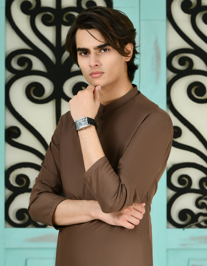 BROWN BLENDED KURTA TROUSERS | JTKP-A-39093/S24/JJ9077-PN - Image 3