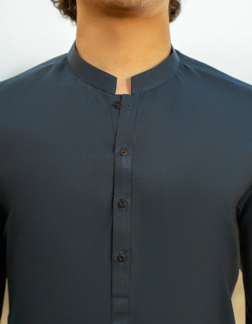 DARK BLUE COTTON KURTA TROUSERS | JTKP-A-39283/S25/JJ9 - Image 3