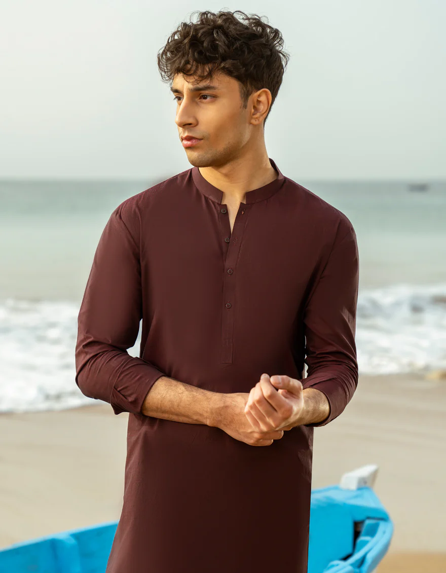 MAROON COTTON KURTA TROUSERS | JTKP-A-39284/S25/JJ9 - Image 2