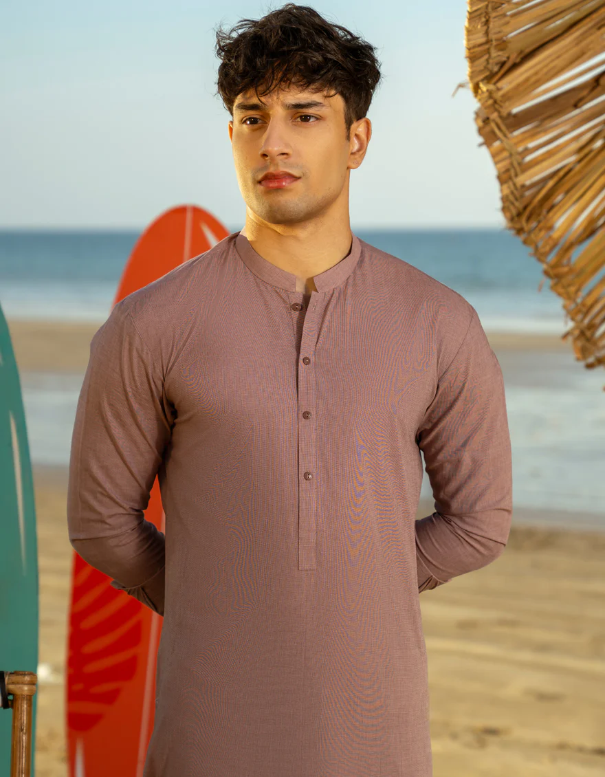 TEA PINK COTTON KURTA TROUSERS | JTKP-A-39287/S25/JJ9741-PN - Image 2