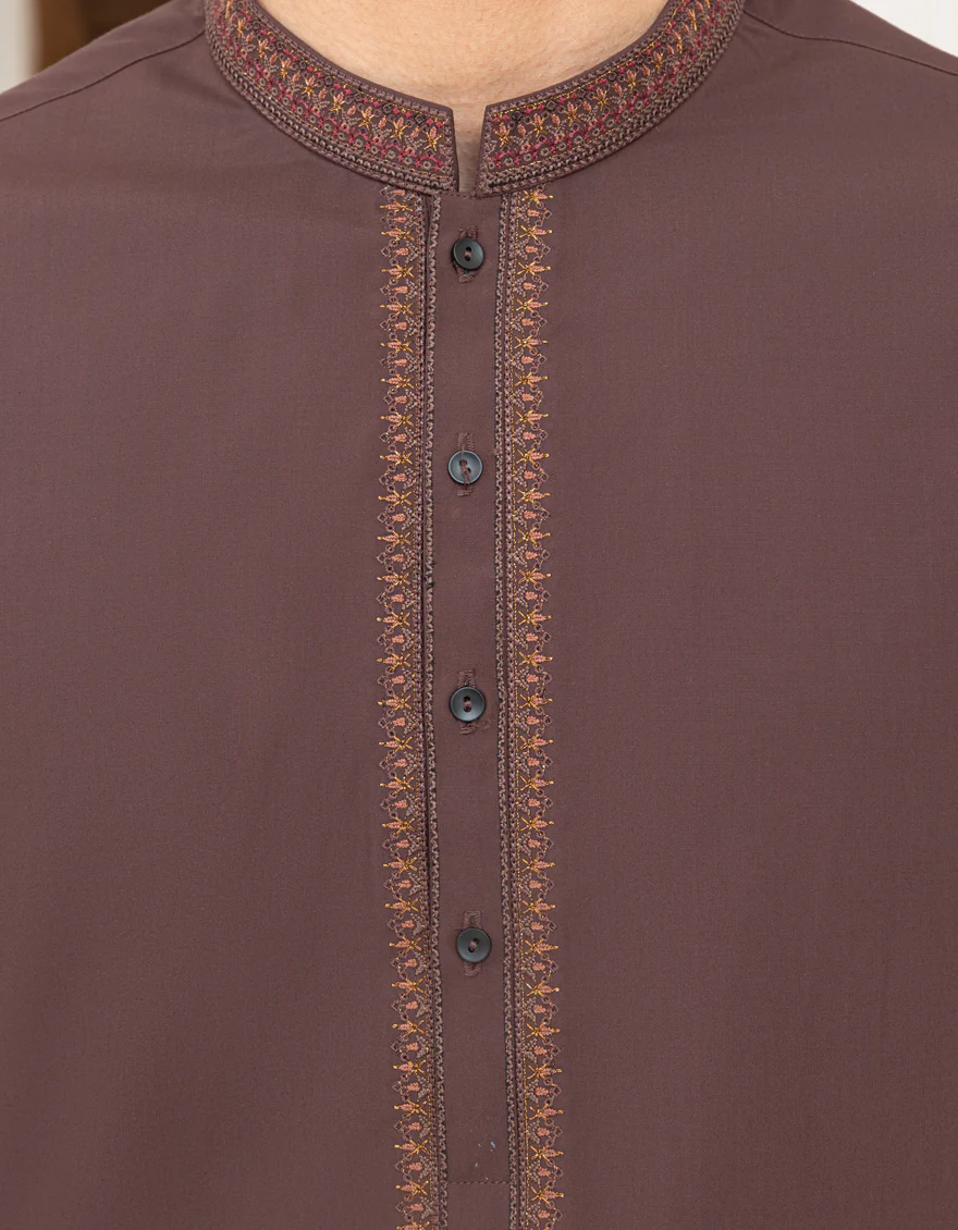 BROWN BLENDED KURTA TROUSERS | JTKP-A-39343/S25/JJ9365-FL - Image 2