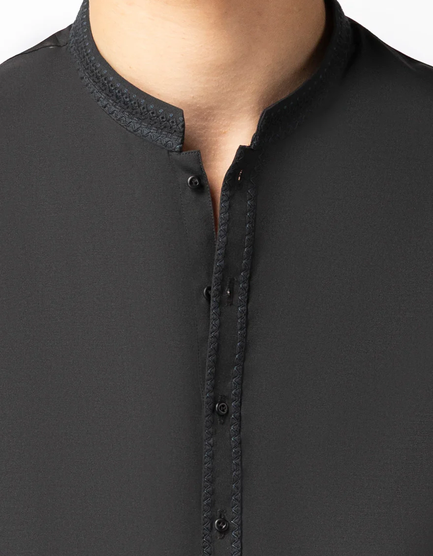 BLACKISH GREY BLENDED KURTA TROUSERS | JTKP-A-42021/S25/JJ9825-SF - Image 3