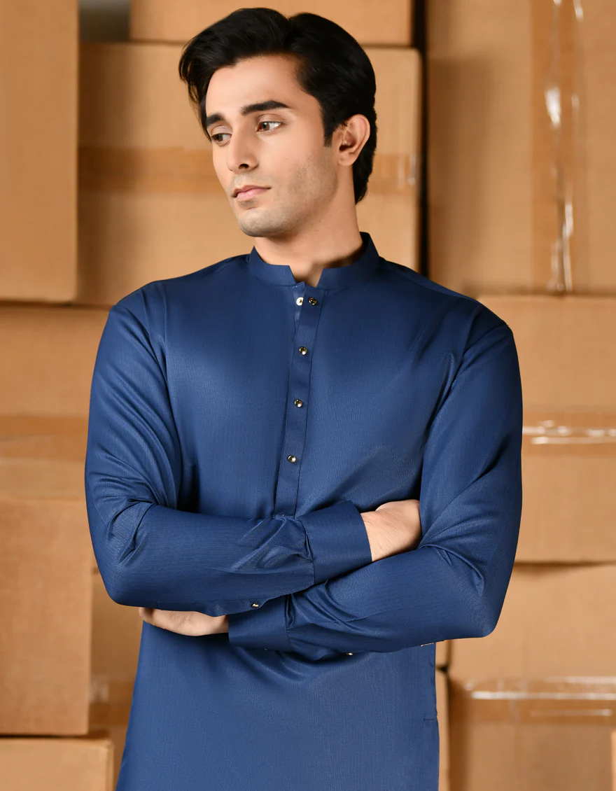 BLUE BLENDED KURTA TROUSERS | JTKP-A-46431/S24/CC0085-CL - Image 2