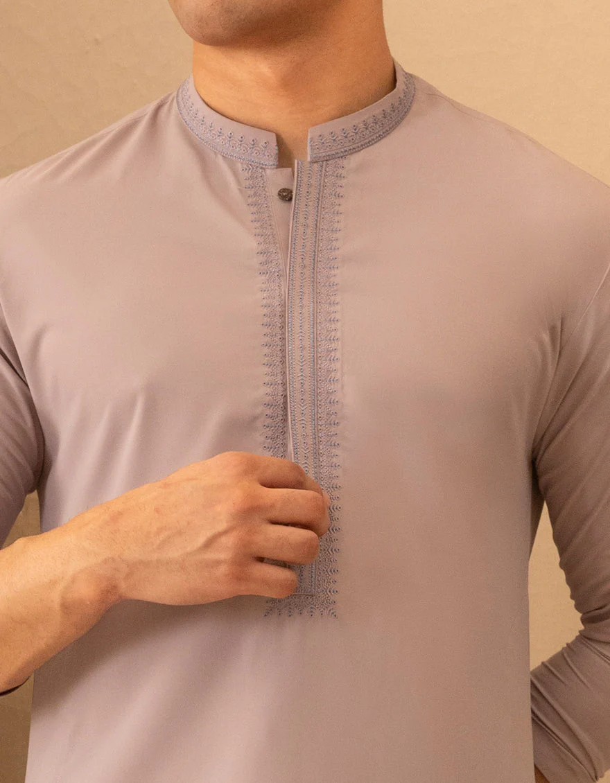 GREY BLENDED KURTA TROUSERS | JTKP-A-46684/S25/JJ10032-SF - Image 2