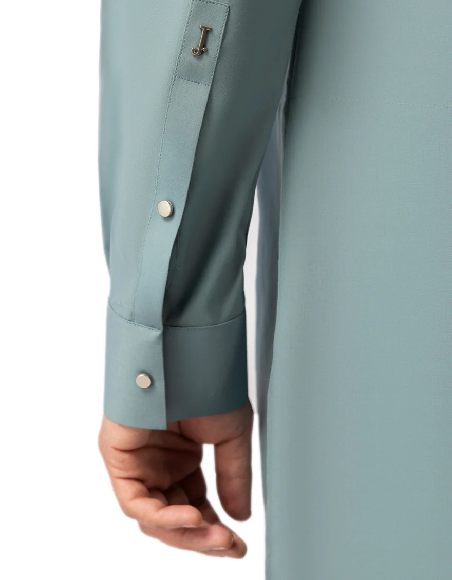 TEAL GREEN BLENDED KURTA TROUSERS | JTKP-A-46920/S26/JJ9821-PN - Image 4