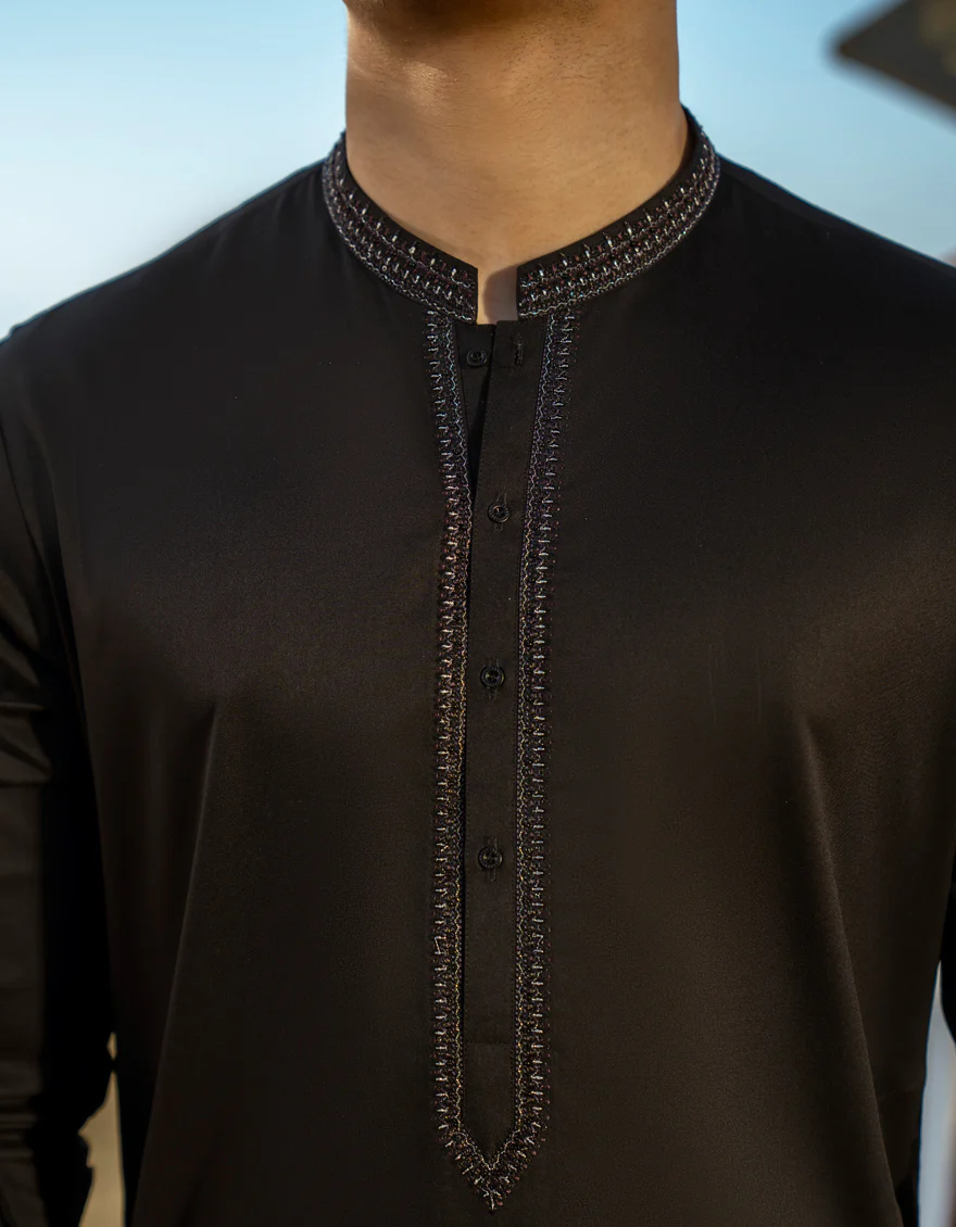 BLACK BLENDED KURTA TROUSERS | JTKP-A-50036/S25/JJ9 - Image 2