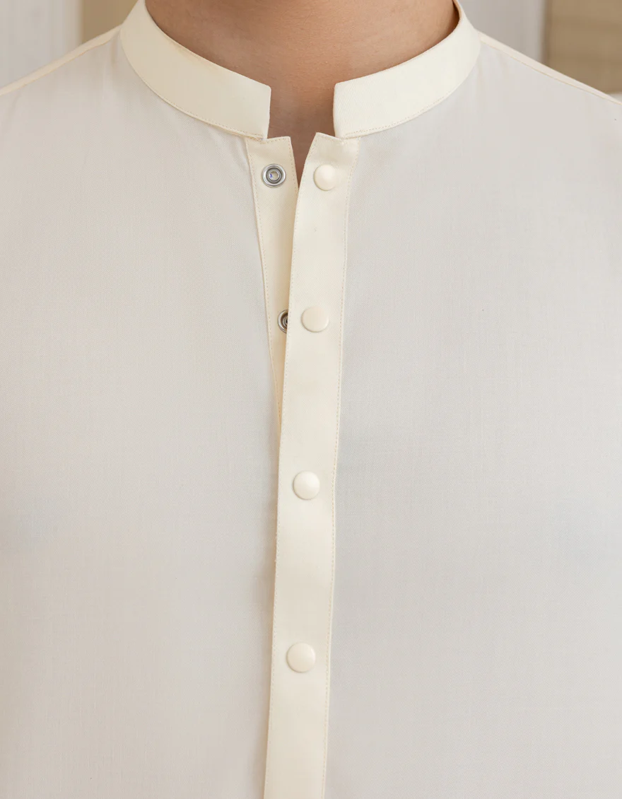 CREAM COTTON KURTA TROUSERS | JTKP-A-50099/S25/JJ9769-PN - Image 3