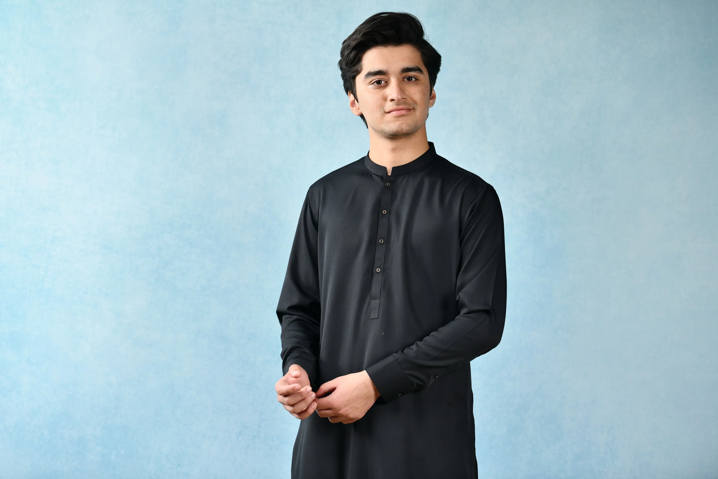 BLACK VISCOSE KURTA TROUSERS | JTKP-A-US-44071/S22/JJ8346-PN - Image 3