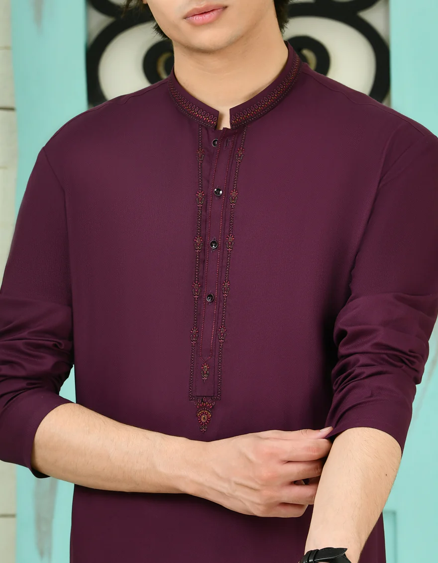 PURPLE BLENDED KURTA TROUSERS | JTKP-S-39070/S24/JJ9267-FL - Image 3