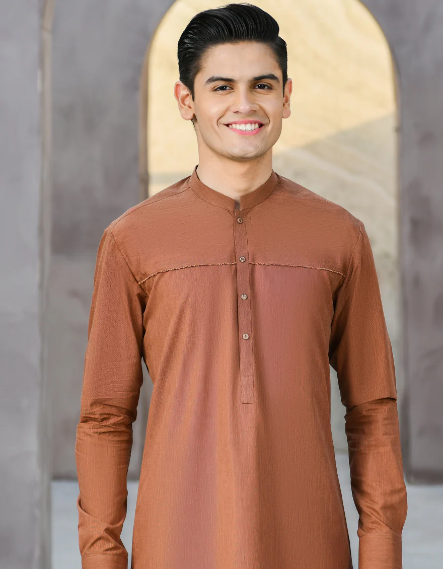 RUST BLENDED KURTA TROUSERS | JTKP-S-US-35906/S22/JJ7638-CL - Image 2