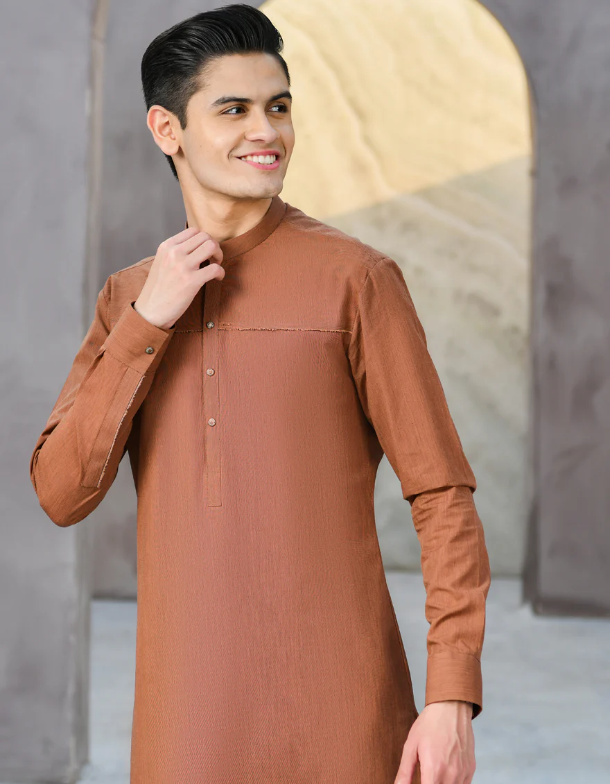 RUST BLENDED KURTA TROUSERS | JTKP-S-US-35906/S22/JJ7638-CL - Image 3