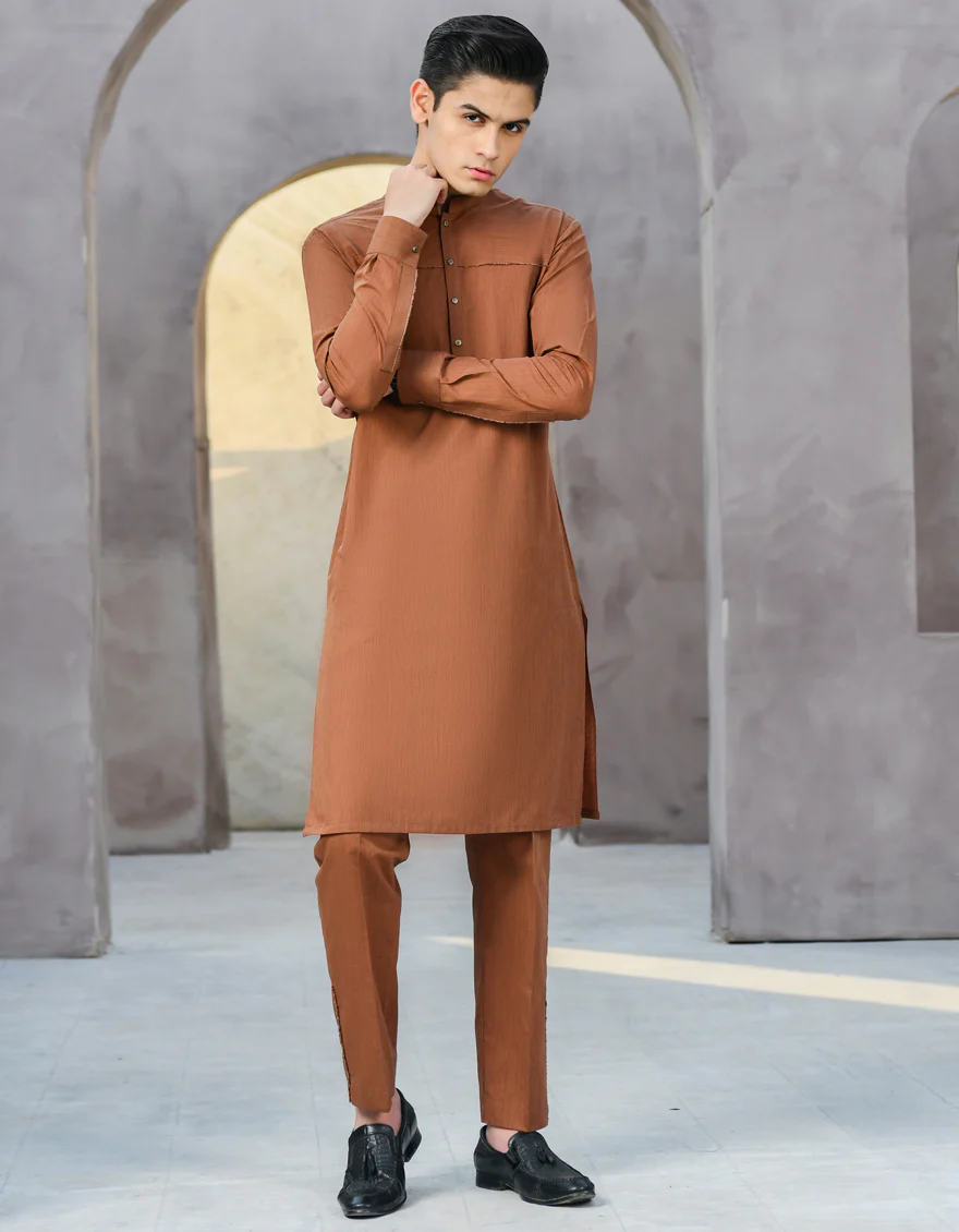 RUST BLENDED KURTA TROUSERS | JTKP-S-US-35906/S22/JJ7638-CL - Image 4