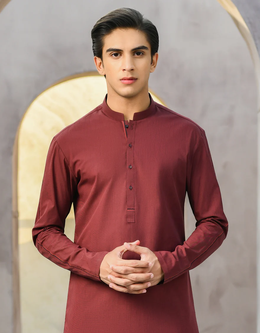 MAROON BLENDED KURTA TROUSERS | JTKP-S-US-35907/S22/JJ7638-CL - Image 4