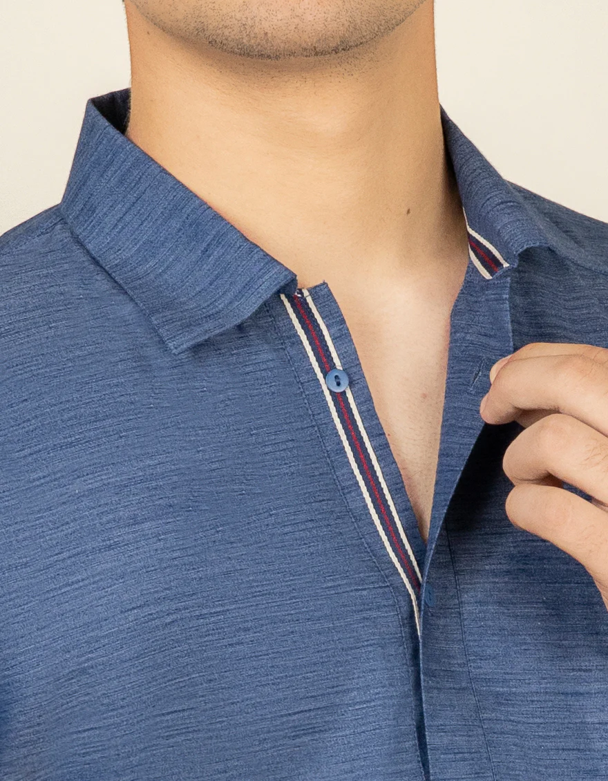 TEEN BLUE BLENDED KURTA TROUSERS | JTKP-S-US-38470/S22/JJ7620-CL - Image 2