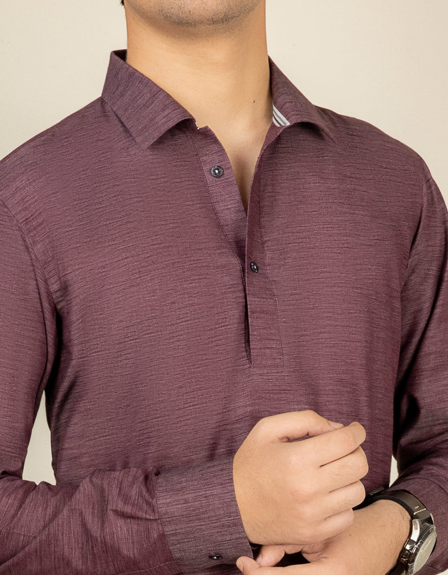 DARK PURPLE BLENDED KURTA TROUSERS | JTKP-S-US-38471/S22/JJ7620-CL - Image 2