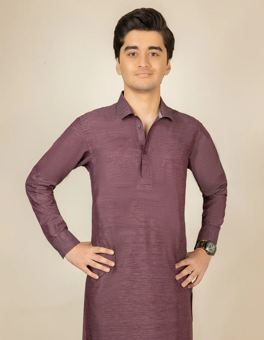 DARK PURPLE BLENDED KURTA TROUSERS | JTKP-S-US-38471/S22/JJ7620-CL - Image 3