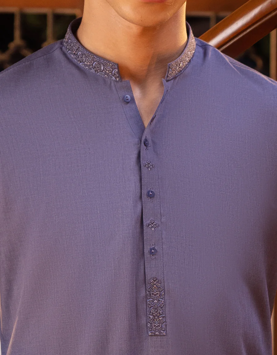 DULL PURPLE BLENDED KURTA TROUSERS | JTKP-S-US-38534/S22/JJ8179-SF - Image 2