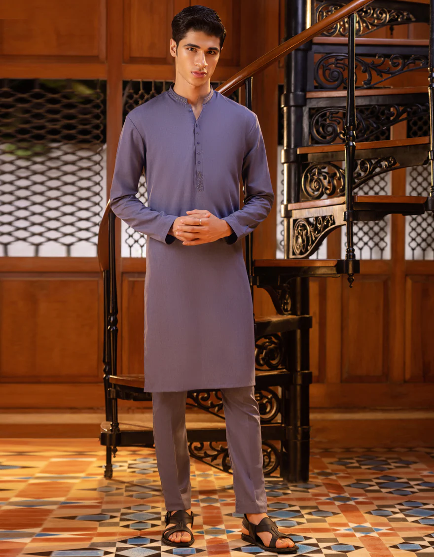 DULL PURPLE BLENDED KURTA TROUSERS | JTKP-S-US-38534/S22/JJ8179-SF - Image 4