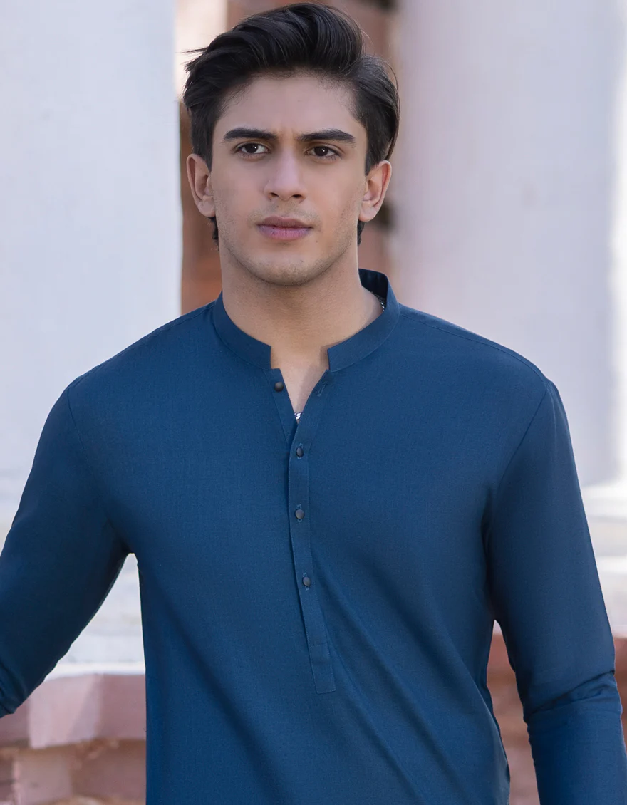 ROYAL BLUE BLENDED KURTA TROUSERS | JTKP-S-US-38769/S23/JJ8710-PN - Image 3