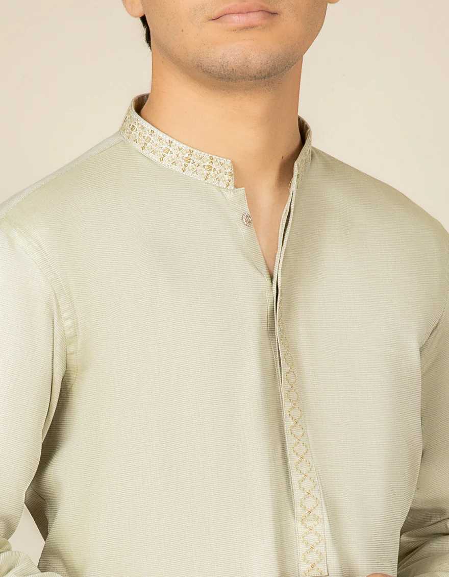 LIGHT GREEN COTTON KURTA TROUSERS | JTKP-S-US-41138/S22/JJ7688-CL - Image 2