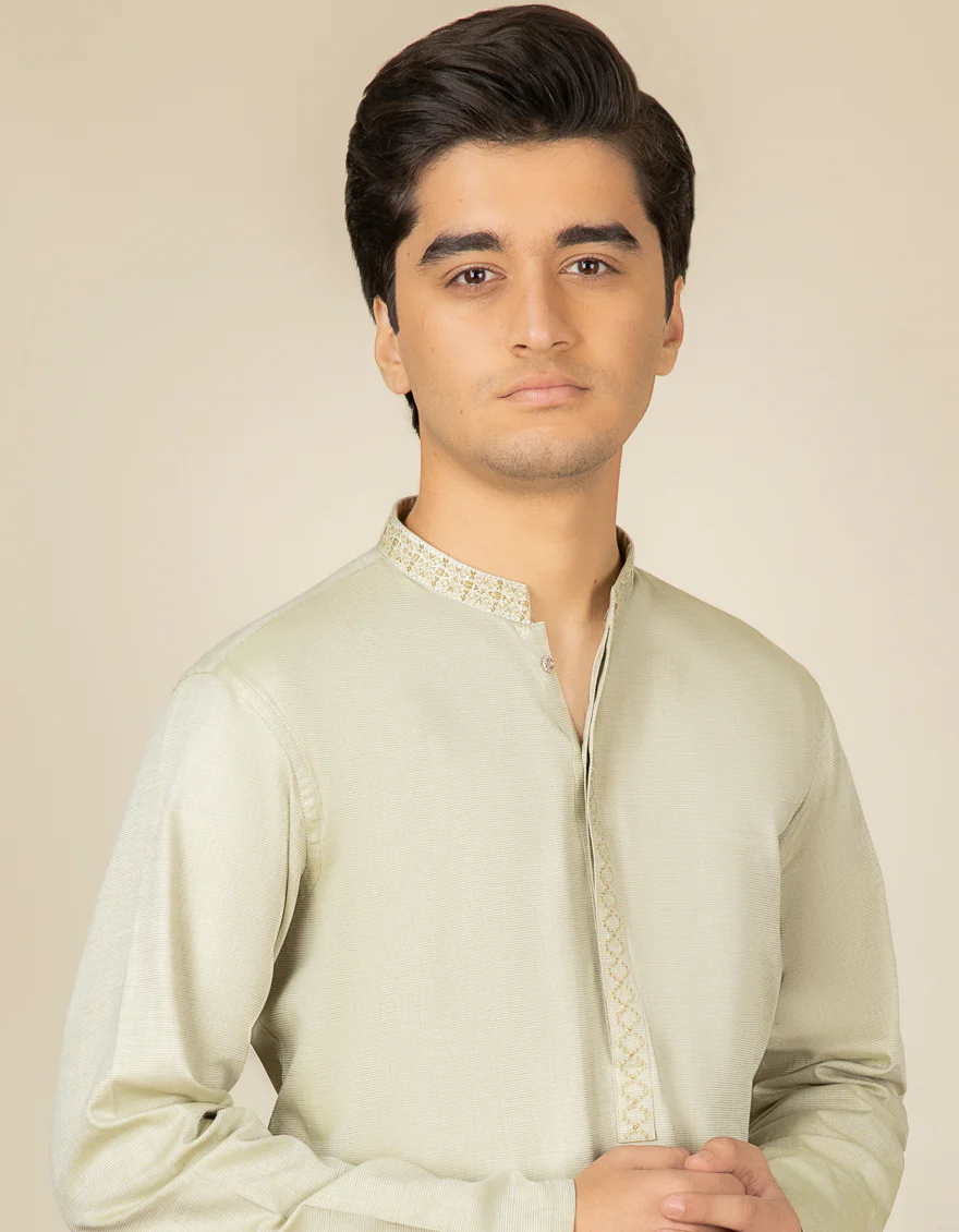 LIGHT GREEN COTTON KURTA TROUSERS | JTKP-S-US-41138/S22/JJ7688-CL - Image 3