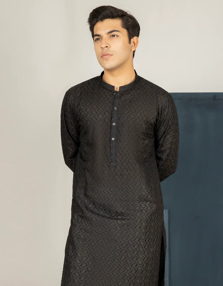 BLACK BLENDED KURTA TROUSERS | JTKP-US-44178/A22/JJ8426-CL - Image 4