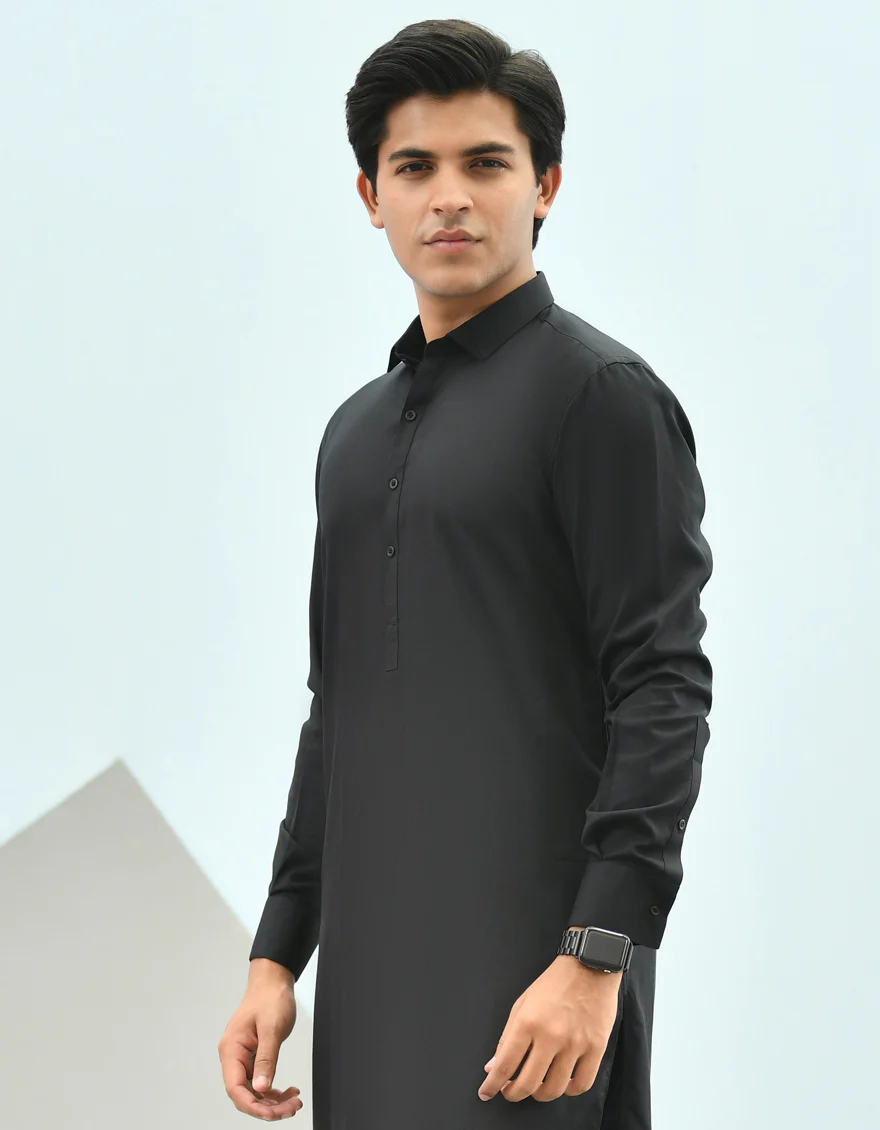 BLACK BLENDED KURTA TROUSERS | JTKP-US-45020/A22/JJ8346-CL - Image 3
