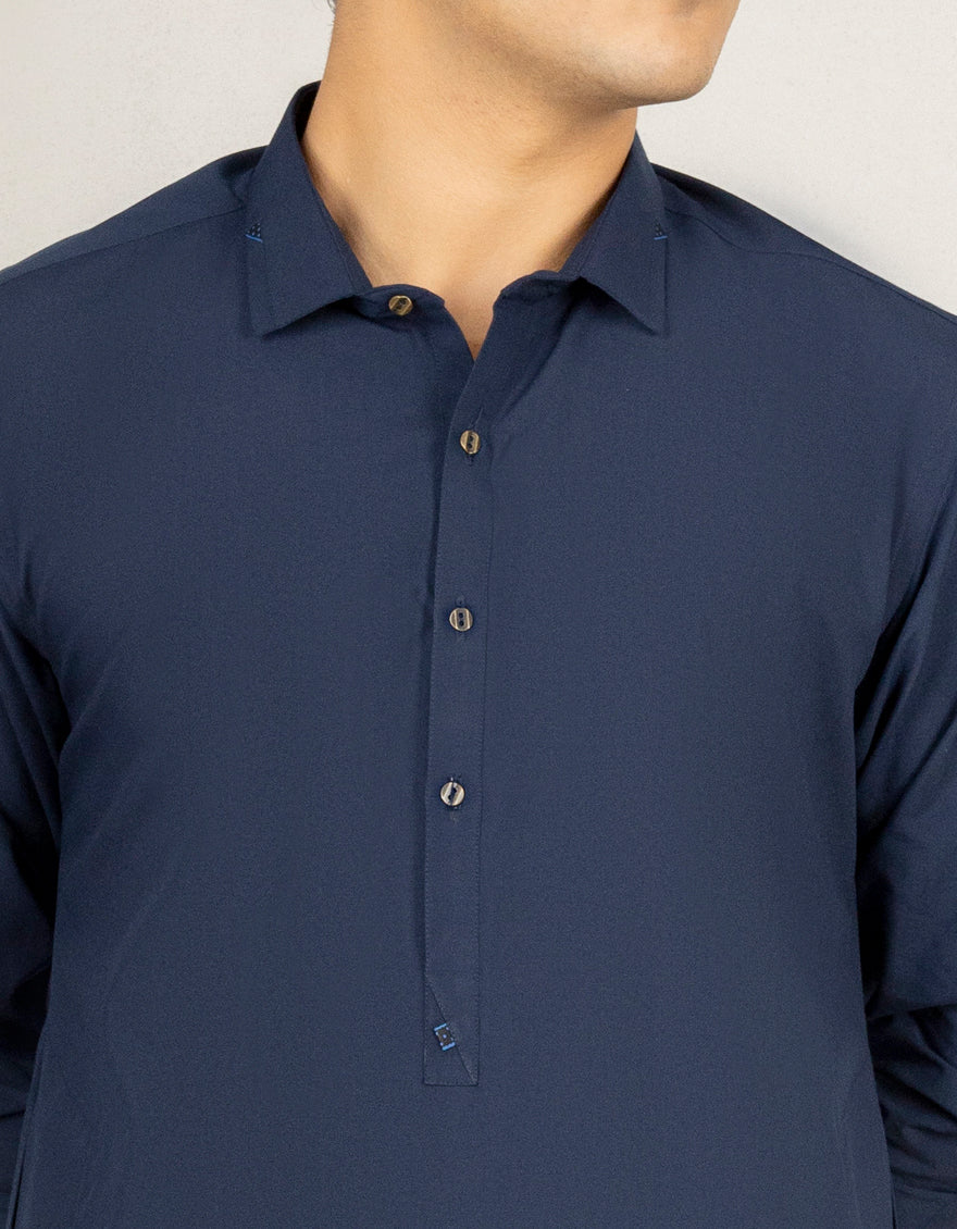 NAVY BLUE VISCOSE KURTA TROUSERS | JTKP-US-45061/A22/JJ8693-CL - Image 2
