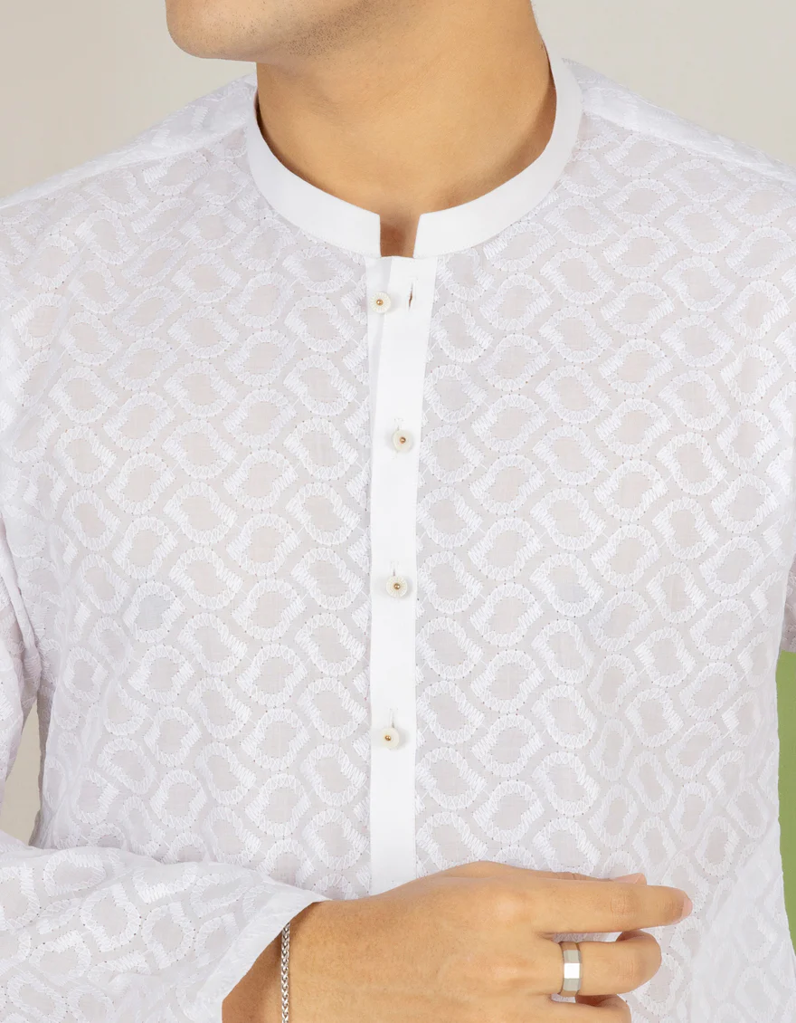 WHITE BLENDED KURTA TROUSERS | JTKP-US-45085/A22/JJ8426-CL - Image 2