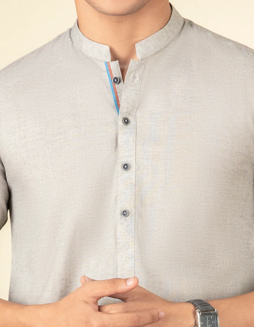 SMOKE GREY BLENDED KURTA TROUSERS | JTKP-W-US-40340/W22/JJ7345-PN - Image 2