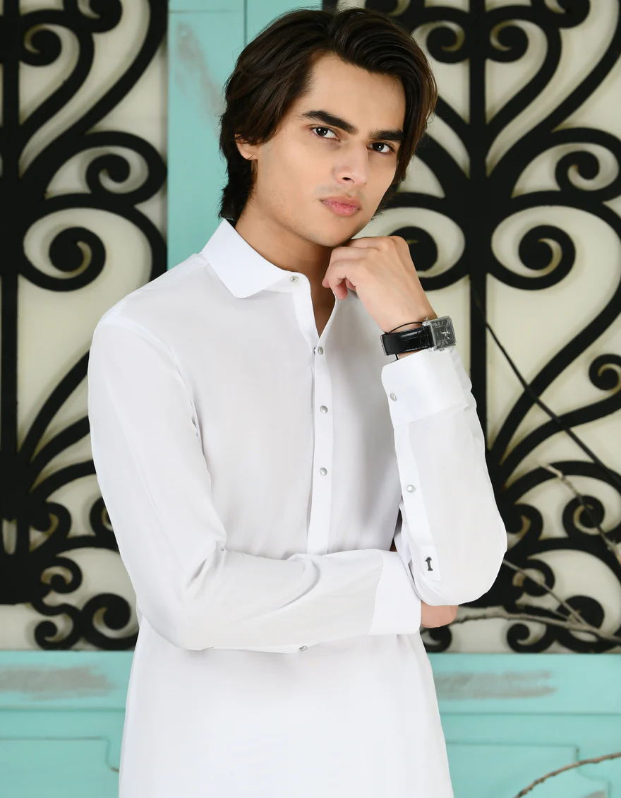 WHITE CVC KAMEEZ SHALWAR | JTKS-A-34720/S24/JJ8743-PN - Image 2