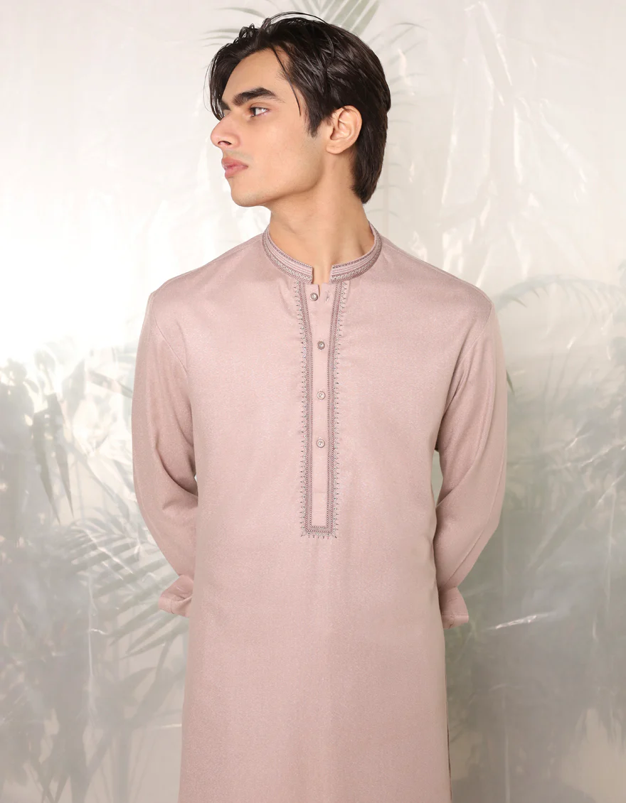 BROWN BLENDED KAMEEZ SHALWAR | JTKS-A-34755/S24/JJ9252-FL - Image 2