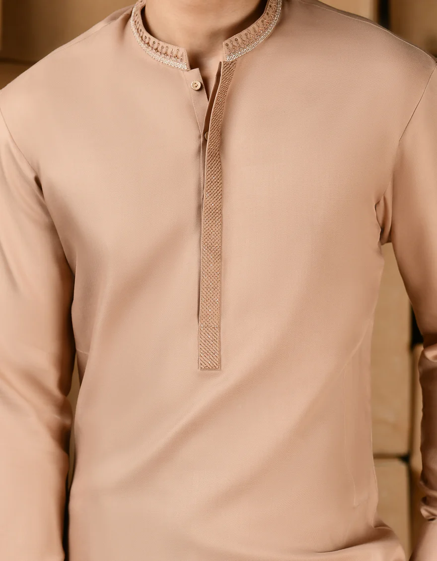 PEACH BLENDED KAMEEZ SHALWAR | JTKS-A-34823/S24/JJ9505-FL - Image 2