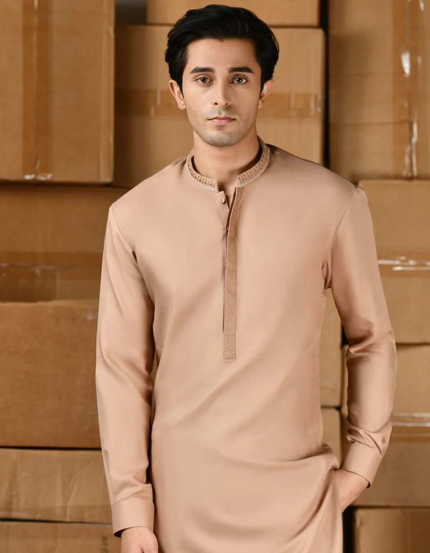 PEACH BLENDED KAMEEZ SHALWAR | JTKS-A-34823/S24/JJ9505-FL - Image 3