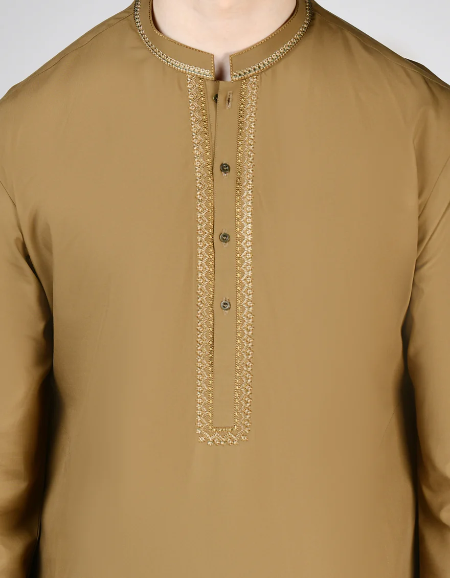 CAMEL BROWN BLENDED KAMEEZ SHALWAR | JTKS-A-34921/S24/JJ9615-SF - Image 3