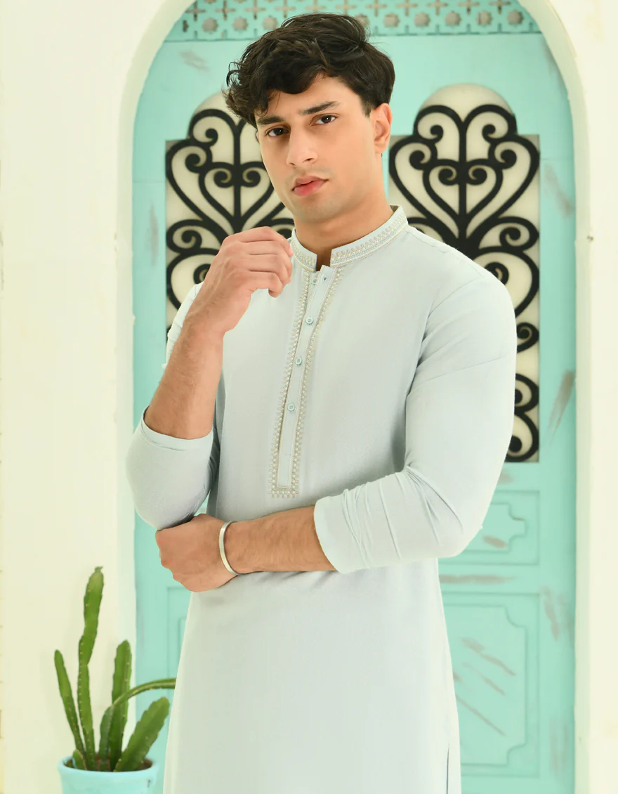 GREEN BLENDED KAMEEZ SHALWAR | JTKS-A-39068/S24/JJ9252-FL - Image 3