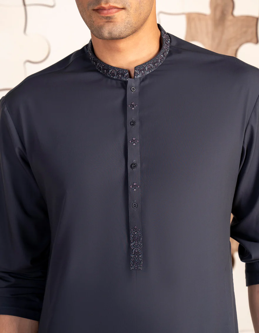 CHARCOAL GREY BLENDED KAMEEZ SHALWAR | JTKS-A-39210/S24/JJ8729-SF - Image 3
