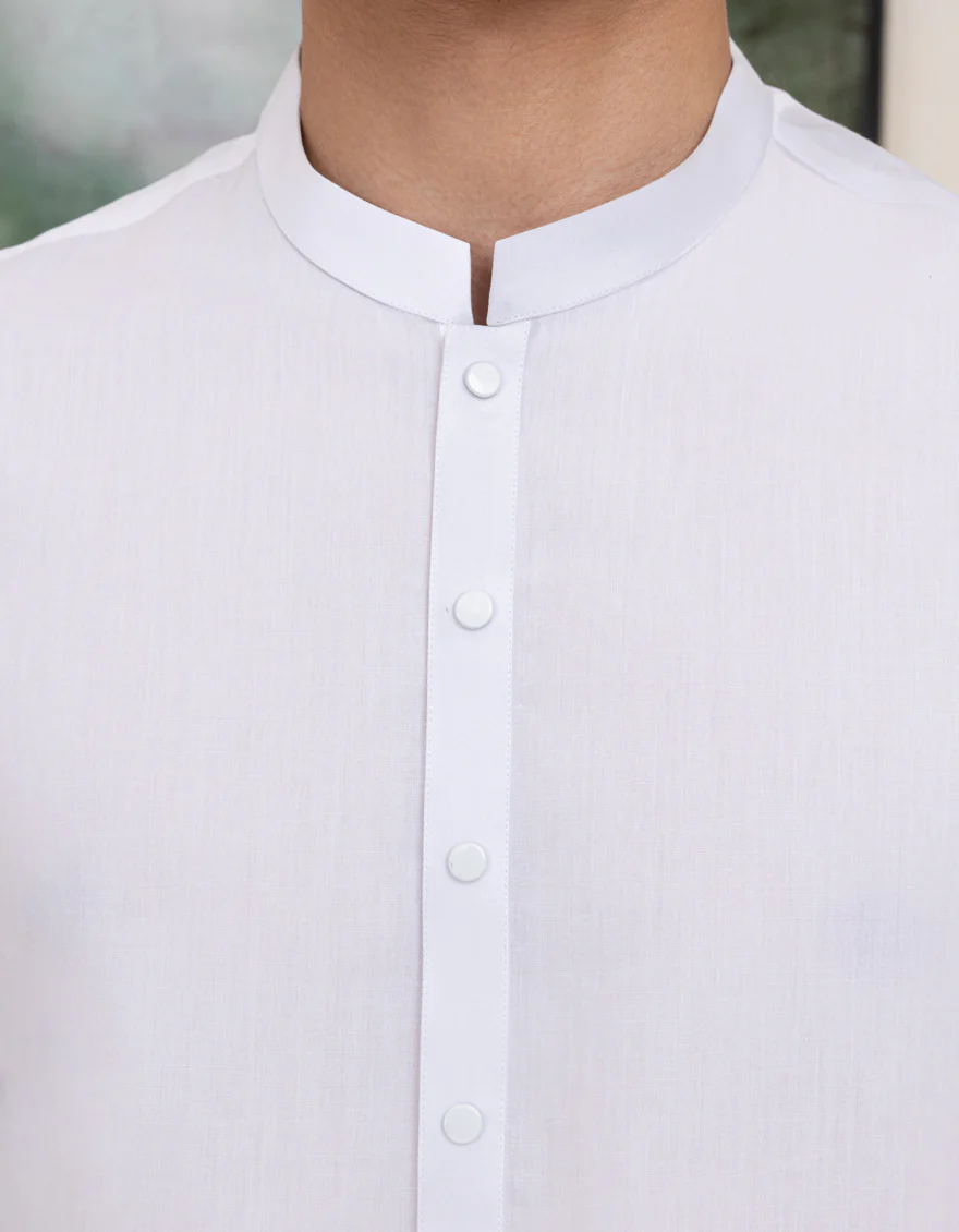 WHITE BLENDED KAMEEZ SHALWAR | JTKS-A-39290/S25/JJ6 - Image 3