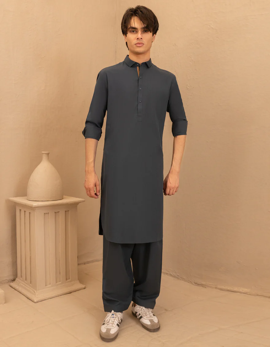 PINE GREEN BLENDED KAMEEZ SHALWAR | JTKS-A-39341/S25/JJ10065-CL - Image 4