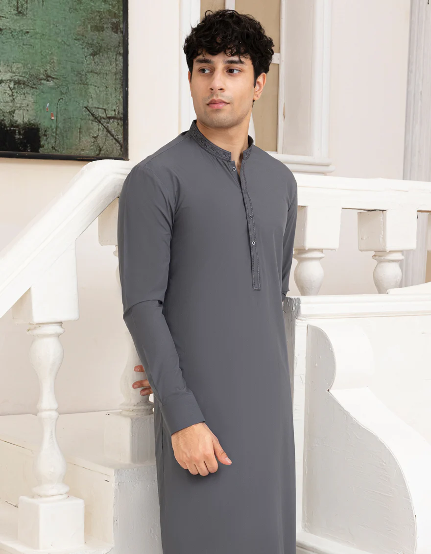 GREY BLENDED KAMEEZ SHALWAR | JTKS-A-39351/S25/JJ9869-SF - Image 2