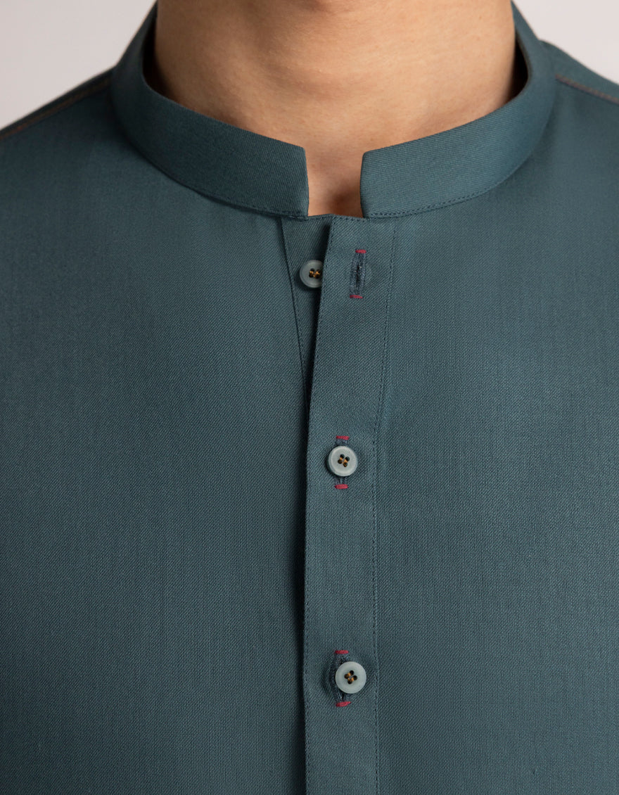 DEEP GREEN BLENDED KAMEEZ SHALWAR | JTKS-A-39591/S25/JJ10431-CL - Image 3