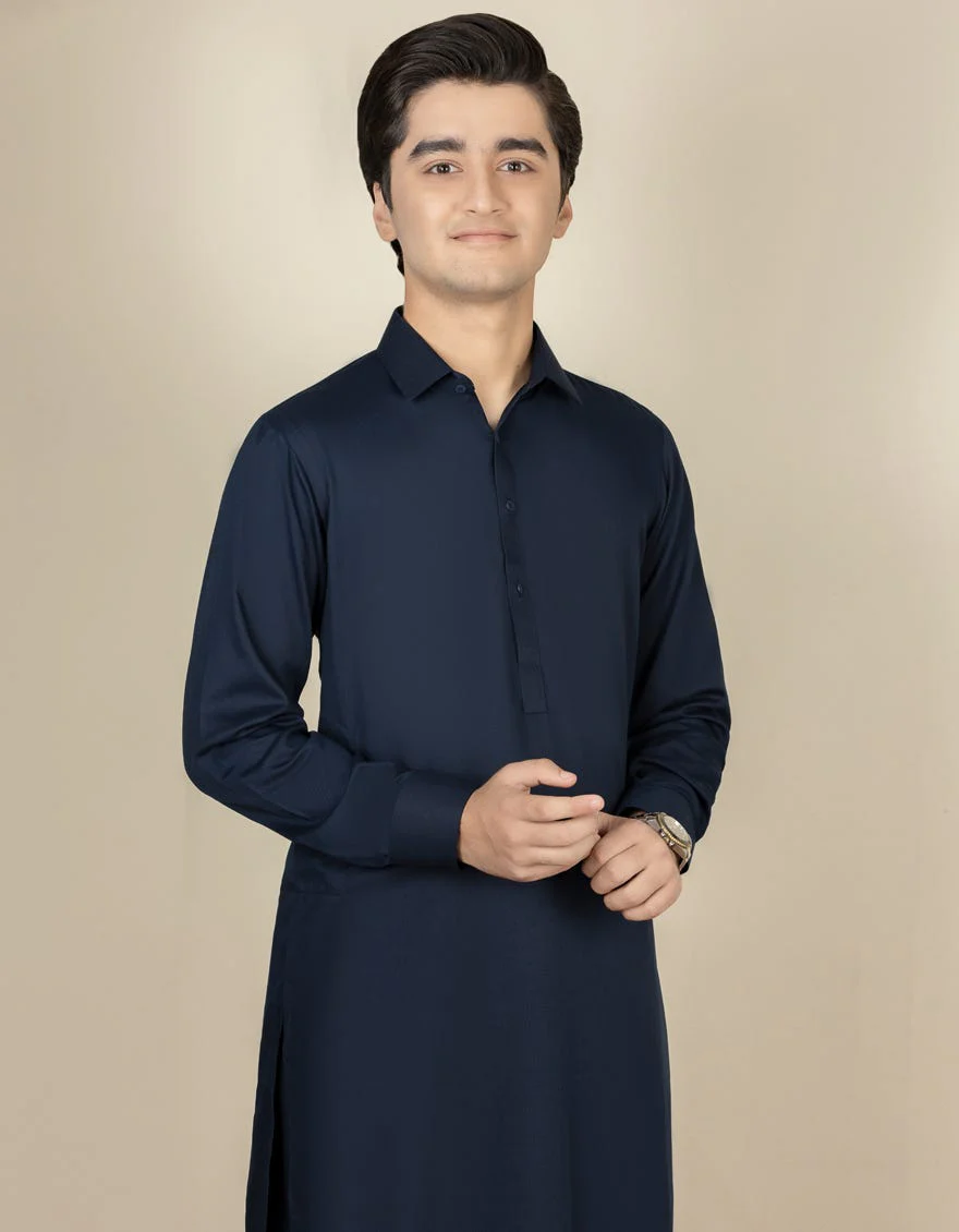 BLUE BLENDED KAMEEZ SHALWAR | JTKS-A-40198-R10-AP/S24/JJ9250-PN - Image 2