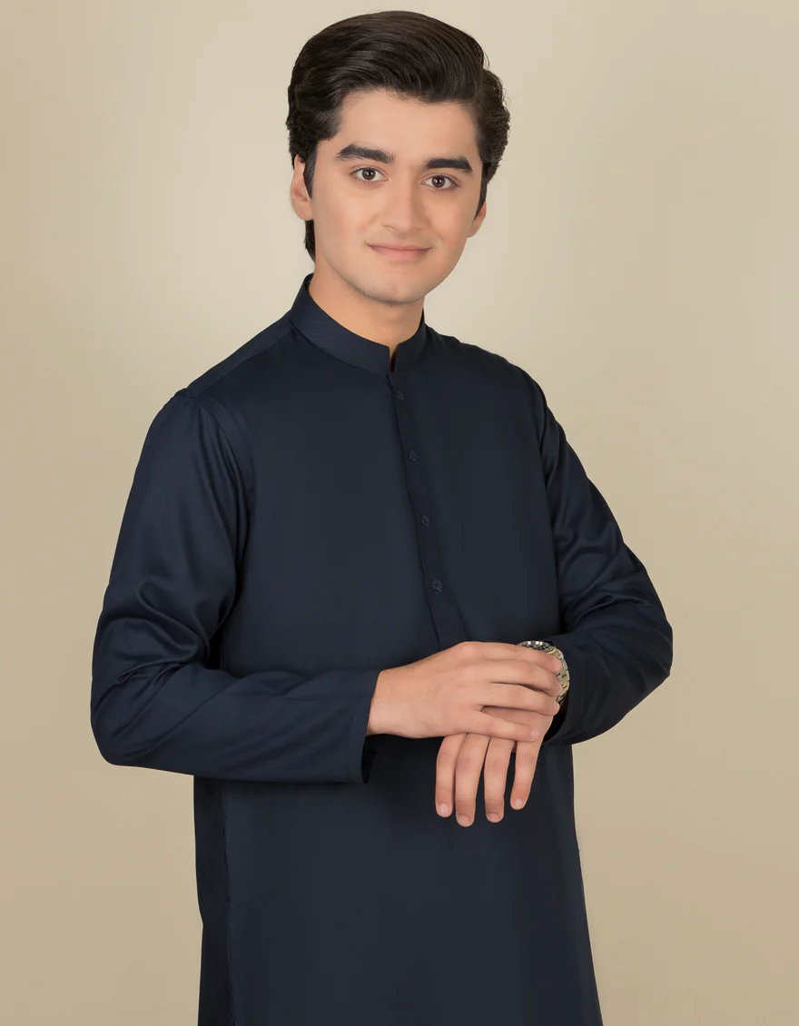 BLUE BLENDED KAMEEZ SHALWAR | JTKS-A-40199-R8-AP/S24/JJ9250-PN - Image 2